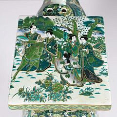 Vintage Chinese Porcelain Famille Verte Figural Decorated Elephant Garden Stool