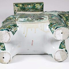 Vintage Chinese Porcelain Famille Verte Figural Decorated Elephant Garden Stool