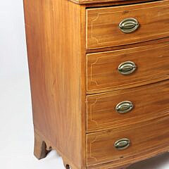 American Chippendale Mahogany Inlaid Bow Front Chest of Drawers, circa 1800