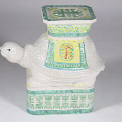 Vintage Ceramic Turtle Garden Stool