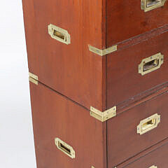 Pair of Antique English Brass Bound Campaign Night Stands