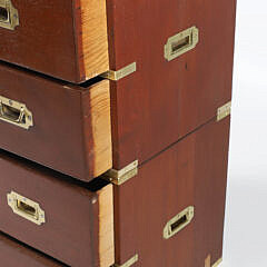Pair of Antique English Brass Bound Campaign Night Stands