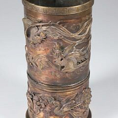 Japanese Bronze Cylinder, 19th Century