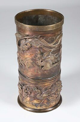 Japanese Bronze Cylinder, 19th Century