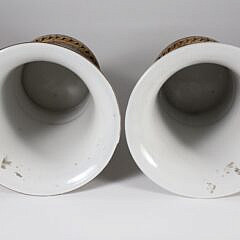 Pair of Asian Signed Underglaze Cache Pots with the Arms of Morley & Ashworth Imperial Ironstone