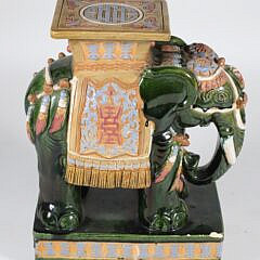 Vintage Decorated Ceramic Elephant Garden Stool.