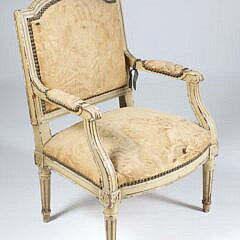 French Louis XV Youth Upholstered Armchair, 19th Century