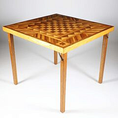 Vintage Folding Inlaid Games Table