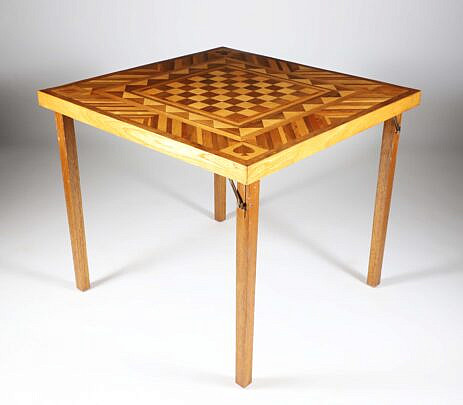 Vintage Folding Inlaid Games Table