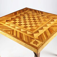 Vintage Folding Inlaid Games Table