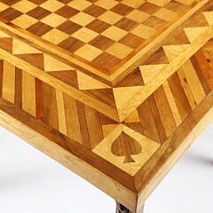 Vintage Folding Inlaid Games Table