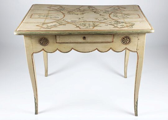 French Provincial "Zodiac" Decorated Side Table, 19th Century