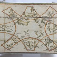 French Provincial “Zodiac” Decorated Side Table, 19th Century