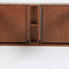 Fine Contemporary Teak Wood and Bone Inlaid Writing Table Desk with Drawer