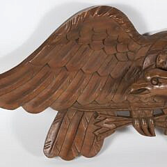 Vintage Carved Wood Spread Winged Eagle Plaque
