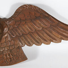 Vintage Carved Wood Spread Winged Eagle Plaque