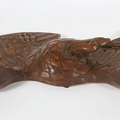 Vintage Carved Wood Spread Winged Eagle Plaque