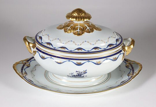 Portuguese Chinese Export Style Three-Piece Tureen