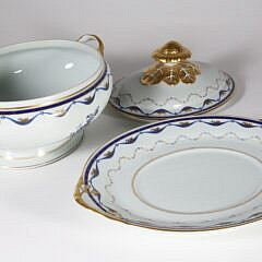 Portuguese Chinese Export Style Three-Piece Tureen
