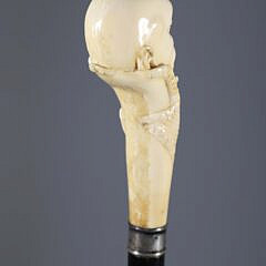 Whaler Made Bust of a Gentleman Knob Walking Stick, 19th Century