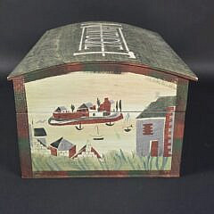 Vintage David Wiggins Limited Edition Nantucket Folk Art Pain Decorated Box