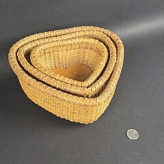 Vintage Heart Shaped Nest of Nantucket Baskets, 20th century