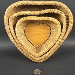 Vintage Heart Shaped Nest of Nantucket Baskets, 20th century