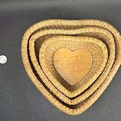 Vintage Heart Shaped Nest of Nantucket Baskets, 20th century