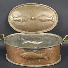 Vintage Oval Copper Roasting Pot, 20th century