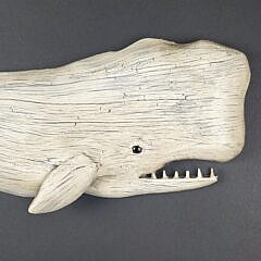 Ken Beckenhaupt Hand Carved and Painted Moby Dick Sperm Whale Plaque