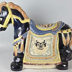 Vintage Ceramic Imperial Arabian Horse Figural Garden Stool, 20th century