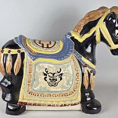 Vintage Ceramic Imperial Arabian Horse Figural Garden Stool, 20th century