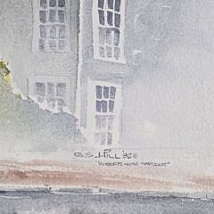 Greg G.S. Hill Watercolor on Paper, “Roberts House Inn Nantucket”, Painting, 20th century
