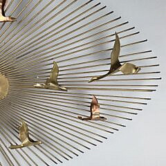 Vintage Curtis Jere Mid Century Modern Flying Bird Sunburst Wall Art Sculpture, 20th century