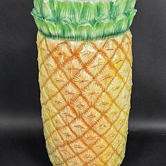 Vintage Italian Painted Pineapple Umbrella Stand, 20th century