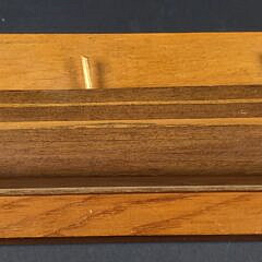 Vintage Inlaid Wooden Half Hull Boat Model, “Little Helen”, 20th century