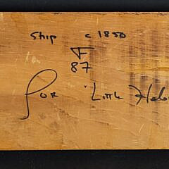 Vintage Inlaid Wooden Half Hull Boat Model, “Little Helen”, 20th century