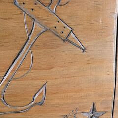 Vintage Folk Art Relief Carved Nautical Decorated Sperm Whale Plaque