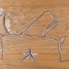 Vintage Folk Art Relief Carved Nautical Decorated Sperm Whale Plaque