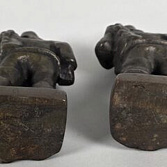 Pair of Vintage Bronze Figural Old Salt Fisherman Doorstops, 20th century