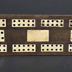 Sailor Made Antique Whale Bone Inlaid Cribbage Board