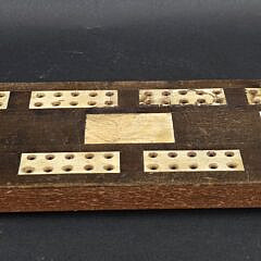 Sailor Made Antique Whale Bone Inlaid Cribbage Board