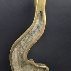 Antique/Vintage Solid Brass Figural Sea Serpent Dolphin Doorstop