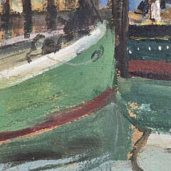 Minna G. Webb Oil on Board, “Island Wharf, Nantucket”, Painting