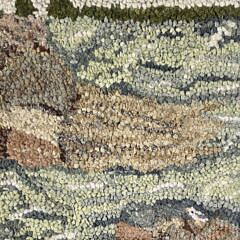 Vintage Coastal Lighthouse Pictorial Hooked Rug
