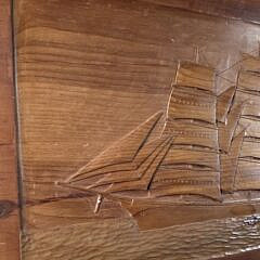 Vintage Relief Carved Clipper Ship Wall Plaque, 20th century