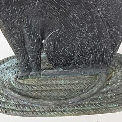 Scarce Stephen Huneck Cast Iron Figural Seated Cats Art Statue Sculpture, 20th century