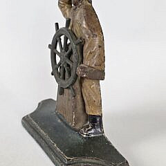 Scarce Antique Old Salt Fisherman at The Helm Doorstop, circa 1920