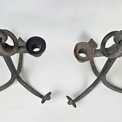 Pair of Antique/Vintage Iron Anchor Two Light Candelabra, 20th century