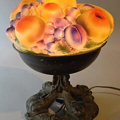 Antique Tiffin Glass Dolphin Base Lamp, circa 1920s